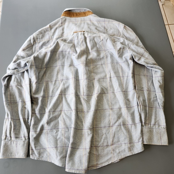 Orvis Fairbanks Shirt Mens Med Light Check Flannel Button Up SUEDED ELBOW Patch - Picture 4 of 14